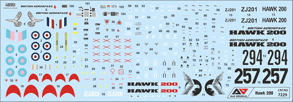 A & A Models AAM7229 1:72 British Aerospace Hawk 200 reg ZJ201
