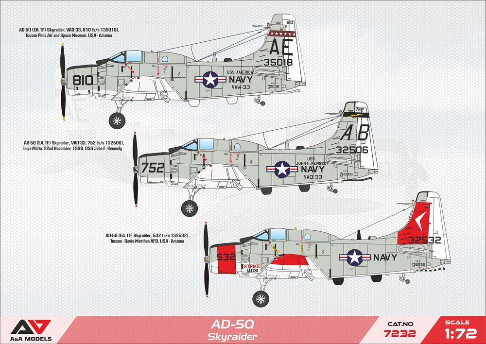 A & A Models AAM7232 1:72 Douglas AD-5Q Skyraider
