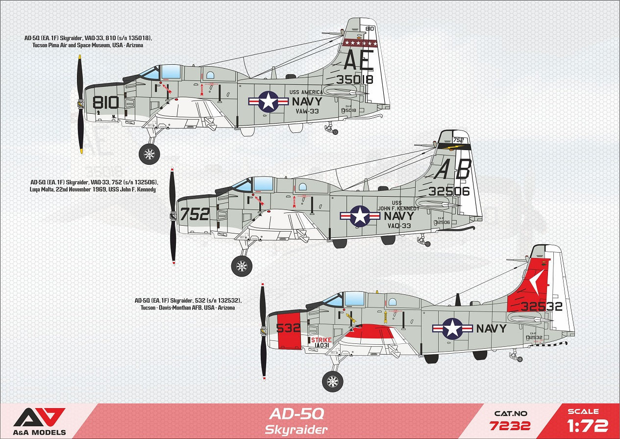 A & A Models AAM7232 1:72 Douglas AD-5Q Skyraider