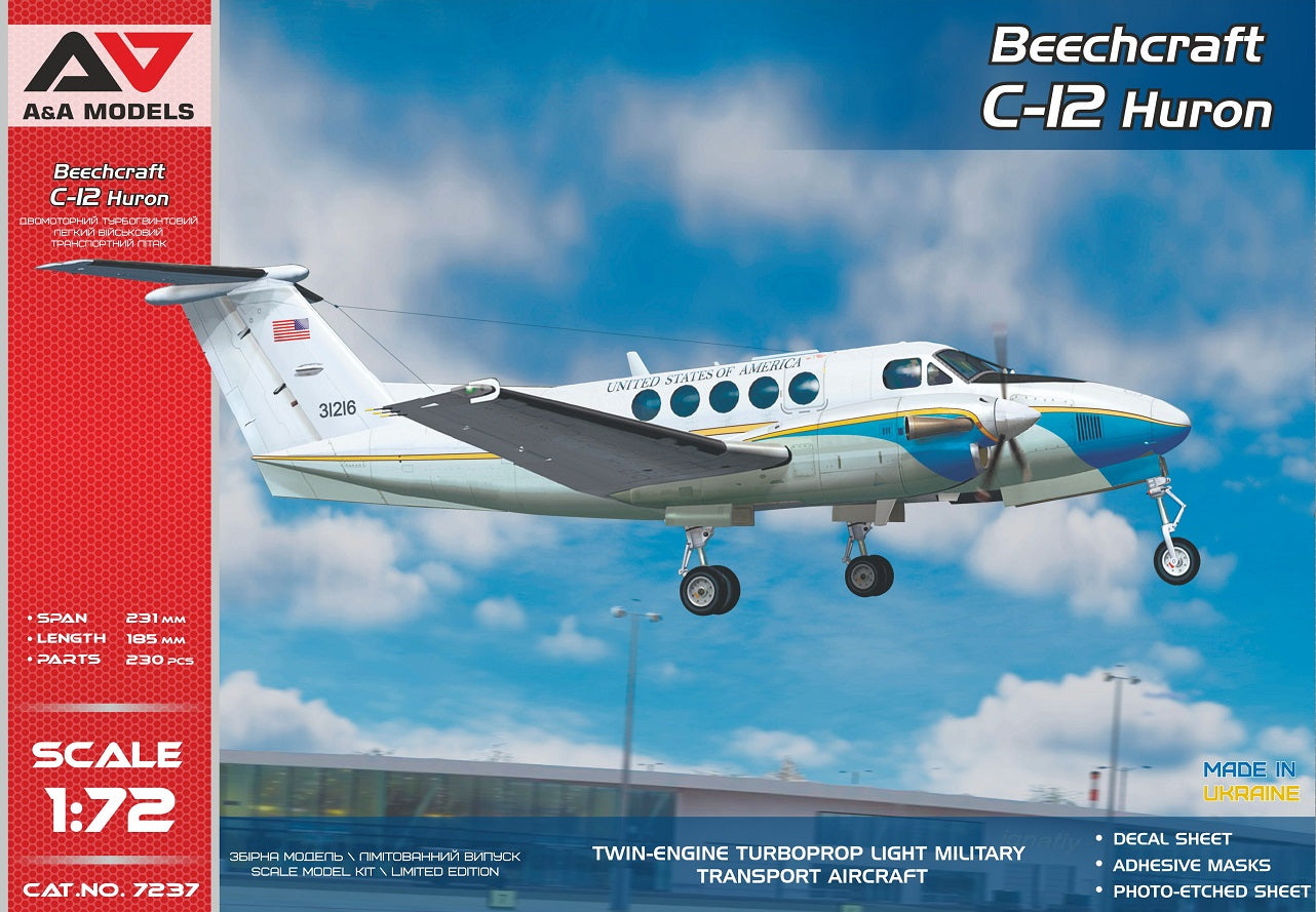 A & A Models Beechcraft C-12 Huron 230 Plastic Parts 1:72