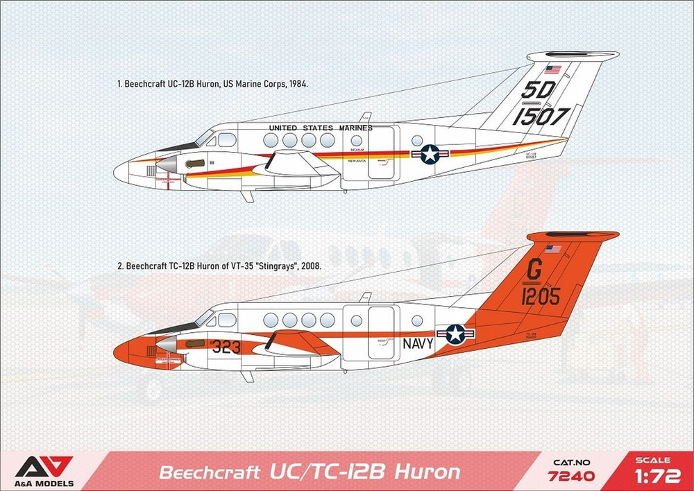 A & A Models Beechcraft UC-12B/TC-12B Huron US Navy & Marines 1:72