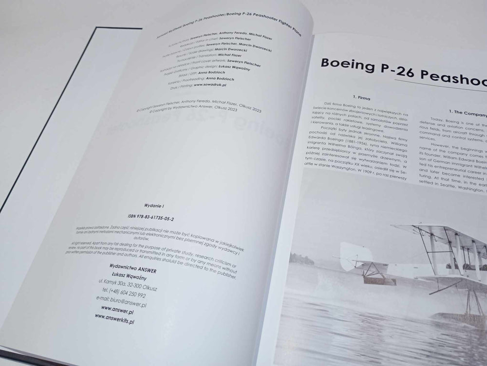 Answer Boeing P-26 Peashooter Hardcover Polish/English Book