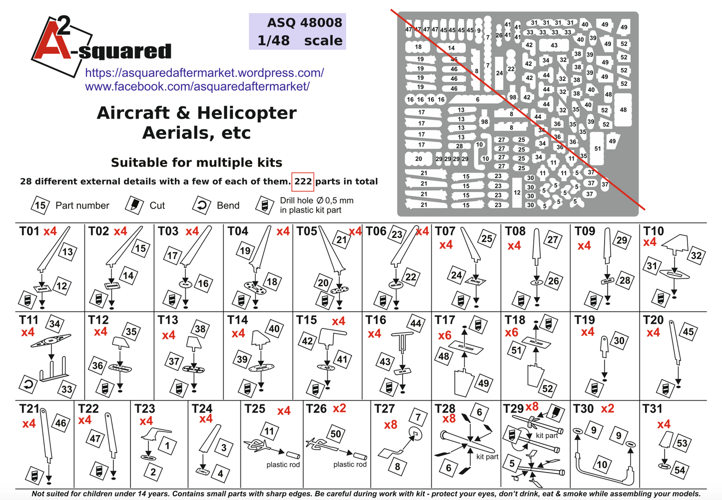 A-Squared AASQ48008 1:48 Aircraft & Helicopter Aerials