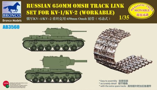 Bronco Models AB3560 1:35 Soviet 650mm OMSH Track Link set for Soviet KV-1/KV-2