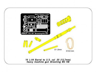 Aber ABR16L-04 1:16 Barrel for U.S machine gun cal.50 Browning M2 HB