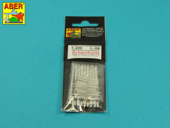 Aber Main Armament Scharnhorst: 280mm 150mm 105mm Barrels 1:200