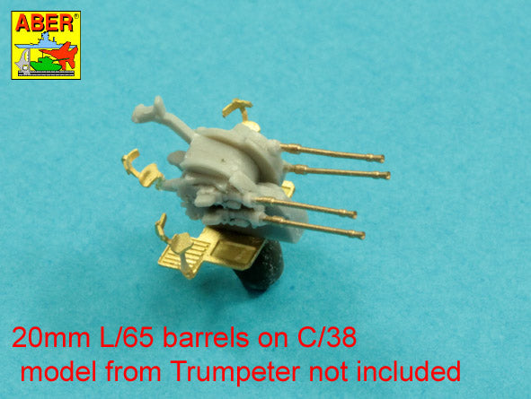 Aber 20mm L/65 Barrels C/38 for German Ships (20 pcs) 1:200