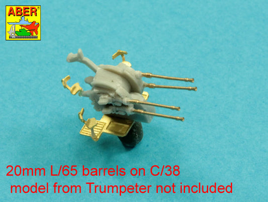 Aber 20mm L/65 Barrels C/38 for German Ships (20 pcs) 1:200