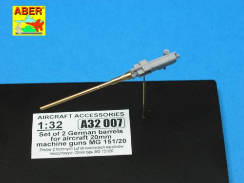 Aber ABRA32007 1:32 Set of 2 German barrels for aircraft 20mm MG.151/20