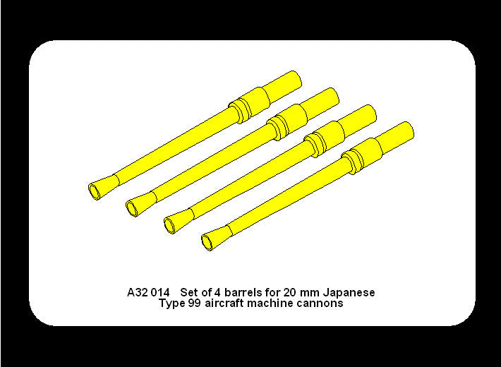 Aber Japanese 20mm Type 99 Aircraft Machine Cannon Barrels 1:32
