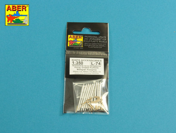 Aber Barrel Set for German WWI Battleships Konig Class 1:350