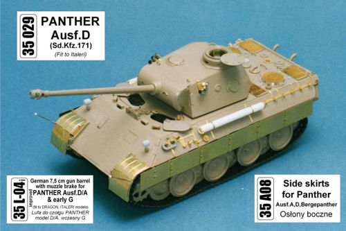 Aber Pz.Kpfw.V Panther Ausf.A/D side skirts 1:35