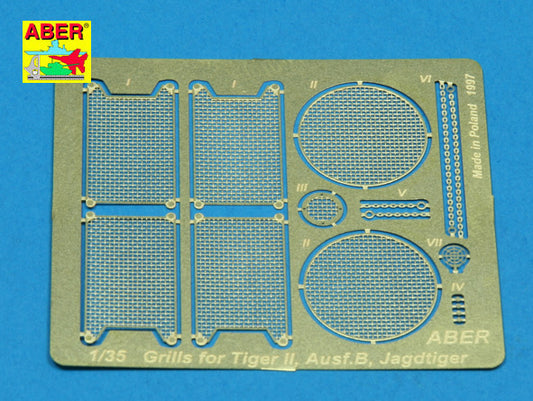 Aber ABR35G06 1:35 Grilles for Pz.Kpfw.VI King Tiger Sd.Kfz.182 and JagdTiger
