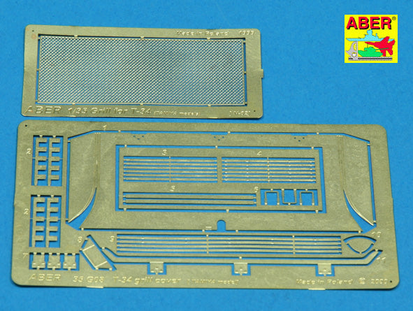 Aber ABR35G08 1:35 Grilles covers for Soviet T-34/76 T-34/86