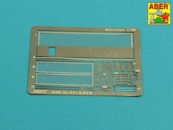 Aber ABR35G39 1:35 Grilles for Soviet KV-I & KV-II