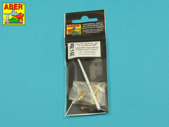 Aber German 75mm Barrel Single Baffle Muzzle Tiger F2/G 1:35