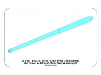 Aber ABR35L104 1:35 Barrel for Soviet 76.2mm M1936