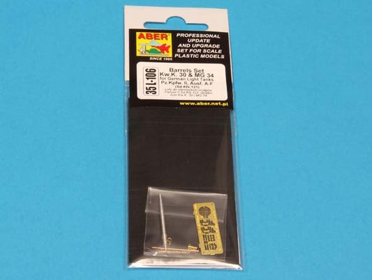 Aber ABR35L106N 1:35 Barrels set KwK.30 & MG34 for Pz.Kpfw.II Ausf.A-Ausf.F