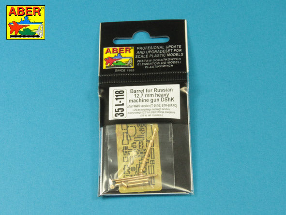 Aber Barrel for Russian 12.7mm Heavy Machine Gun DShK 1:35