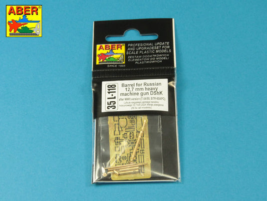 Aber Barrel for Russian 12.7mm Heavy Machine Gun DShK 1:35