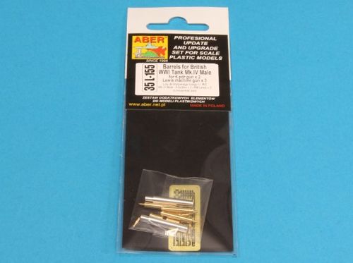 Aber ABR35L155 1:35 Barrels for British WWI Tank Mark IV