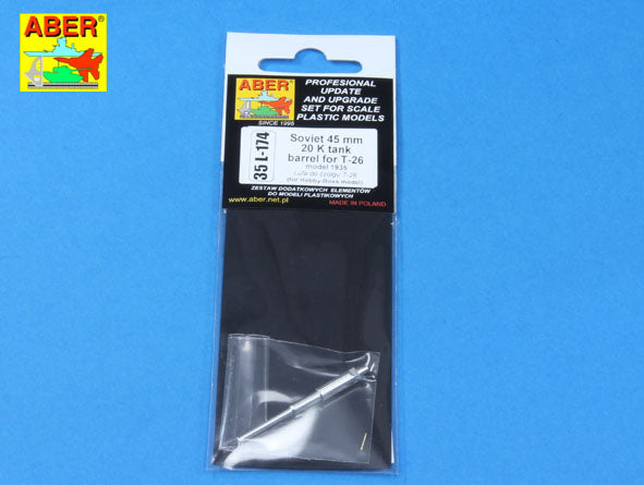Aber ABR35L174 1:35 Soviet 45 mm 20 K tank barrel for T-26