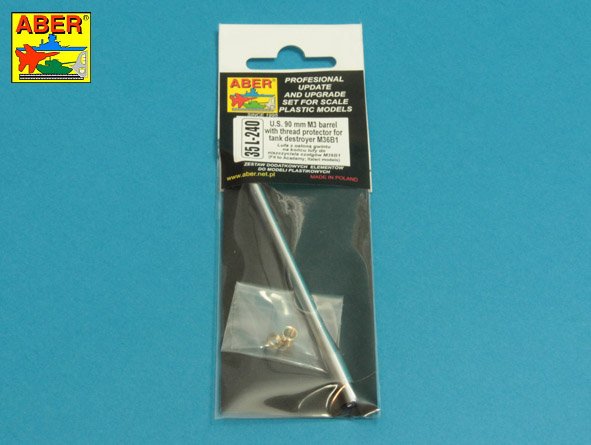 Aber US 90mm M3 Barrel with Thread Protector for M36B1 1:35