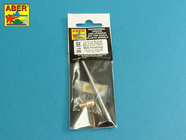 Aber ABR35L242 1:35 90mm M3 barrel with muzzle brake for T26E3 Pershing