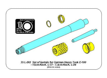 Aber ABR35L267 1:35 170mm A/T gun barrel for German Jagdpanzer E-100