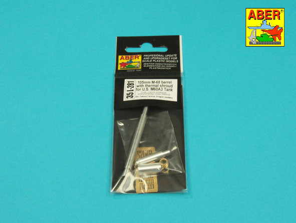 Aber ABR35L281 1:35 105mm M-68 barrel with thermal shroud for M60A-3 Tank