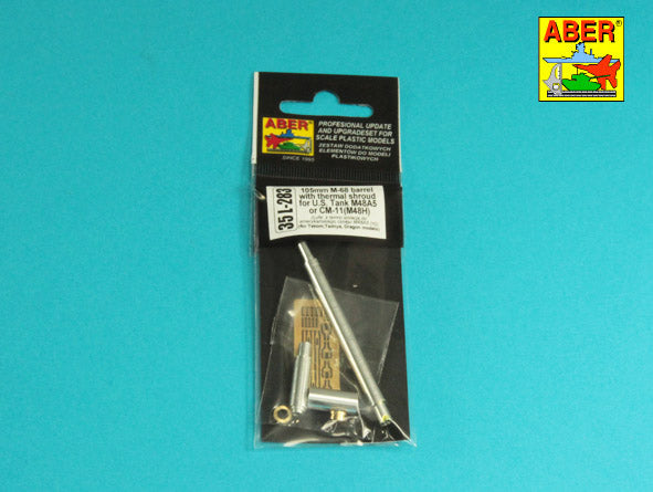 Aber ABR35L283 1:35 105mm M-68 barrel with thermal shroud for U.S