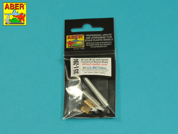Aber 90mm M-36 Tank Barrel Cylindrical Muzzle Brake 1:35
