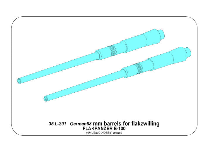 Aber ABR35L291 1:35 Barrels 88mm for Flakpanzer E-100