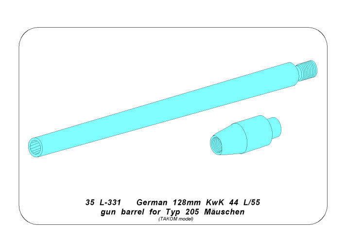 Aber ABR35L331 1:35 Barrel 128mm KwK 44 L/55 for Typ 204 Mauschen