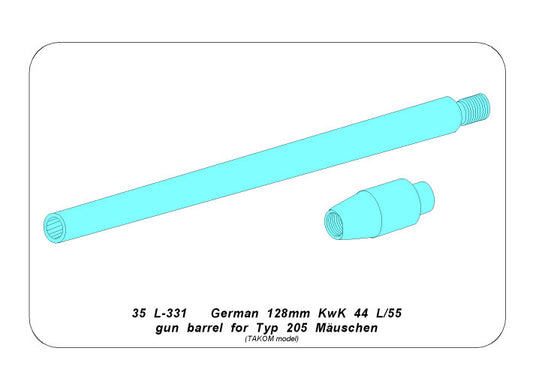 Aber ABR35L331 1:35 Barrel 128mm KwK 44 L/55 for Typ 204 Mauschen
