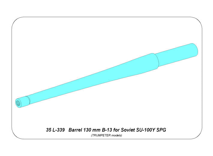 Aber ABR35L339 1:35 130mm Soviet B-13 Barrel for SU-100U Tank Destroyer SPG