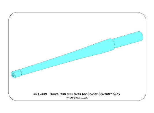Aber ABR35L339 1:35 130mm Soviet B-13 Barrel for SU-100U Tank Destroyer SPG