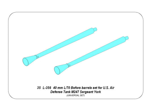 Aber ABR35L356 1:35 40 mm L/70 Bofors barrels set for U.S