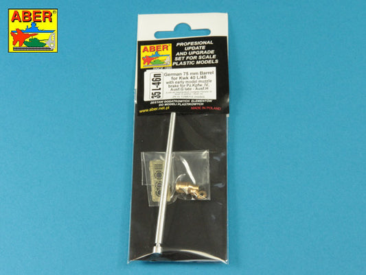 Aber German 75mm Barrel KwK40L/48 Early Muzzle Brake 1:35