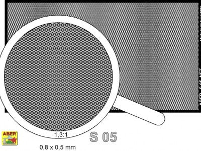 Aber ABR35S05 1:35 Diamond Mesh small Net 0,8 x 0,5 mm