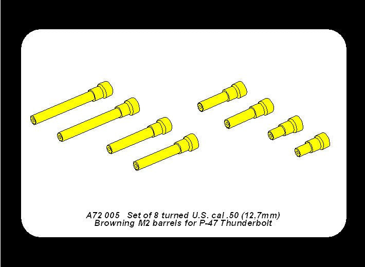 Aber ABRA72005 1:72 Set of 8 turned cal .50