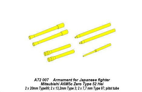 Aber ABRA72007 1:72 Armament for Japanese fighter Mitsubishi A6M5c Zero