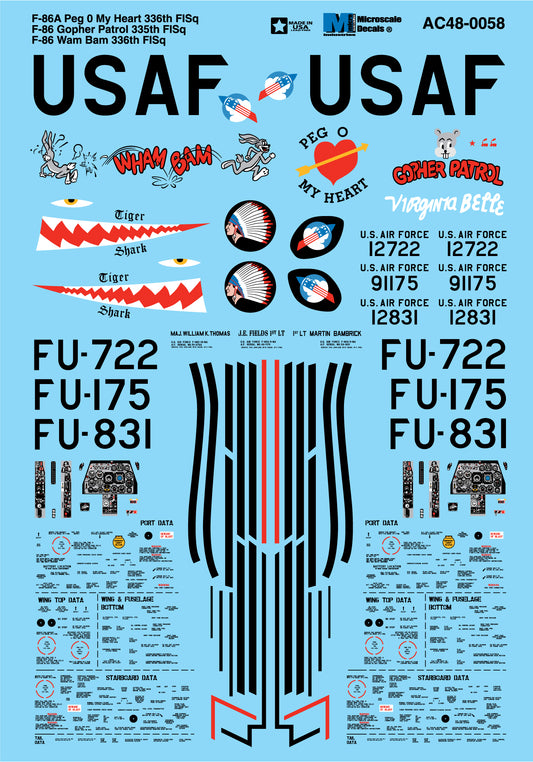 Microscale AC480058 1:48 North-American F-86A Peg 0 My Heart 336th FISq