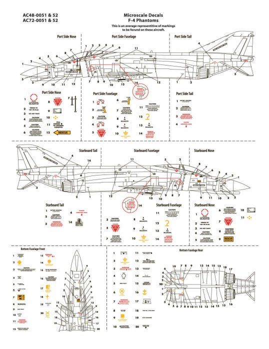 Microscale AC720051 McDonnell F-4 Phantom II Common Data 1:72