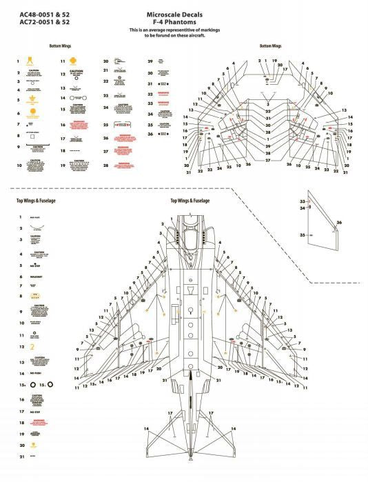Microscale AC720051 McDonnell F-4 Phantom II Common Data 1:72
