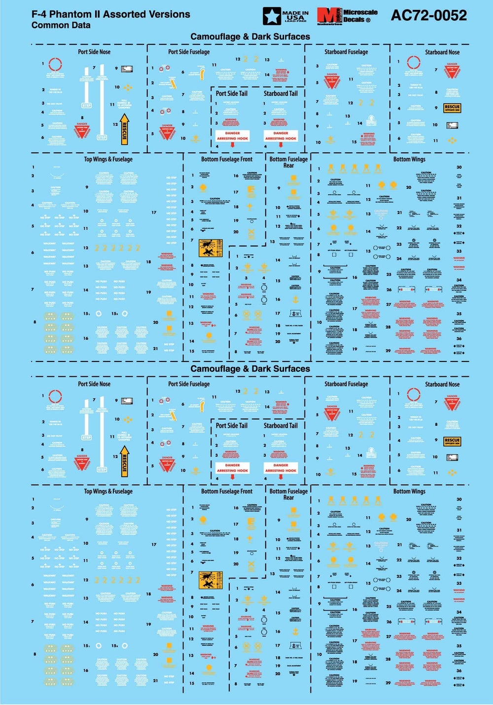 Microscale AC720052 1:72 McDonnell F-4 Phantom II Assorted Versions