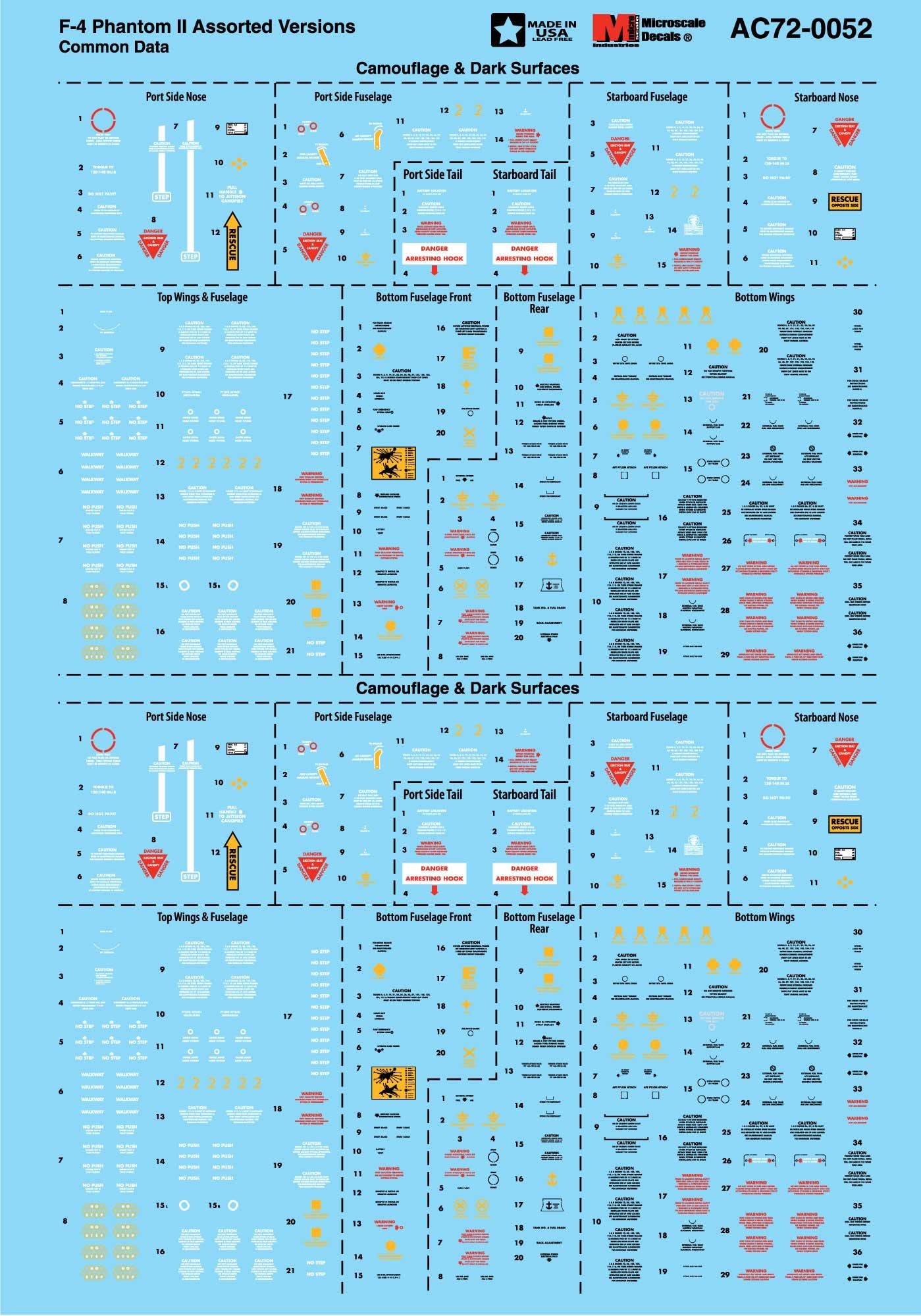 Microscale AC720052 1:72 McDonnell F-4 Phantom II Assorted Versions