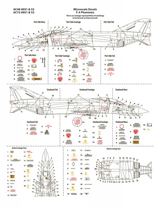 Microscale AC720052 1:72 McDonnell F-4 Phantom II Assorted Versions