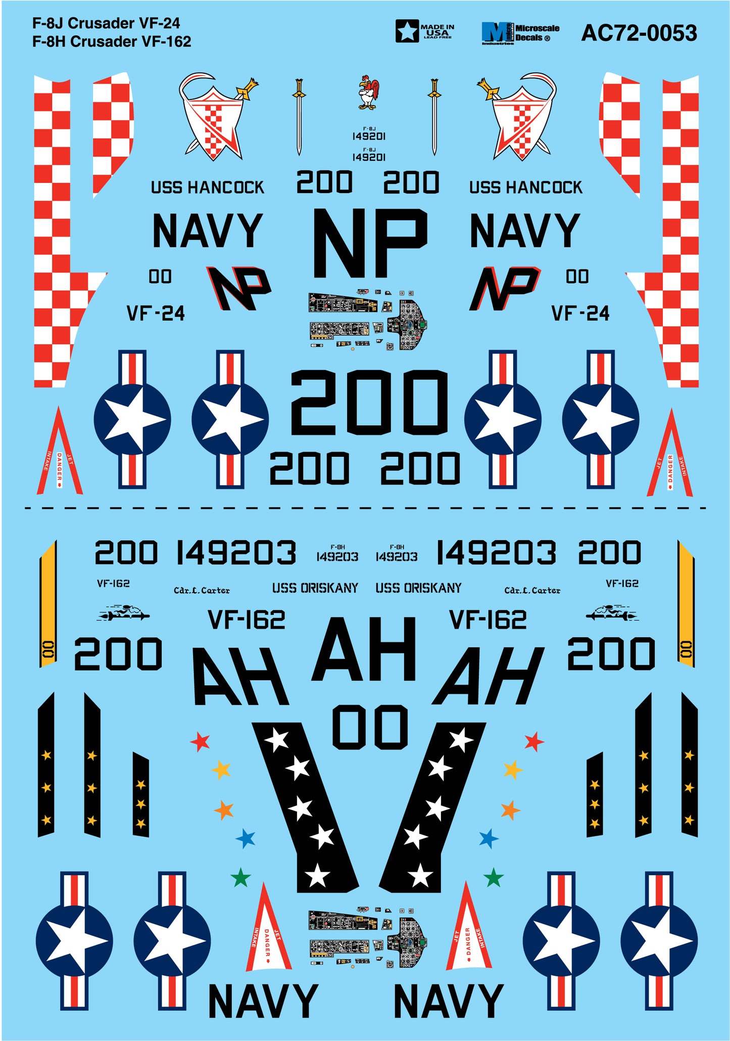 Microscale AC720053 1:72 Vought F-8J Crusader VF-24