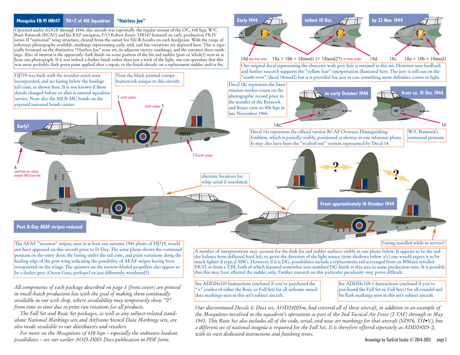 Aviaeology ADD24005-1X 1:24 de Havilland Mosquito FB.VIs 418 Sqn RCAF